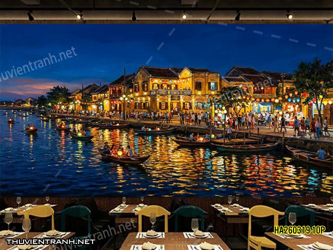 Tranh dán tường phố cổ Hội AnHA260319-10P - Tranh tường chất lượng cao